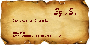 Szakály Sándor névjegykártya