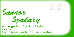 sandor szakaly business card